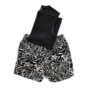 Trunks Surf & Swim Co. Men's Black Swim Trunks & Dockers Muscle Tank Set